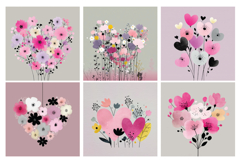 Pink Blossom Bouquet Digital Paper, 40 PNG &amp; JPEG Product Image 5