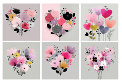 Pink Blossom Bouquet Digital Paper, 40 PNG &amp; JPEG Product Image 7