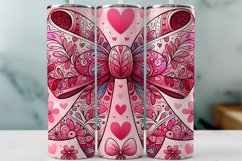 Valentine&#039;s Day Bow Tumbler Wrap Sublimation Design Product Image 1