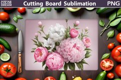 Peonies Cutting Board | Kitchen Cutting Board Product Image 1