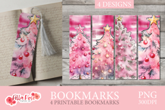 Pink Christmas | Christmas Printable Bookmarks Product Image 1