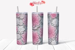 3D Flowers | 3D Inflated | 20oz Tumbler Sublimation Wrap Product Image 1