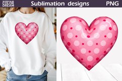 Pink Heart Clipart | Valentines Day Sublimation Product Image 1