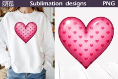 Pink Heart Clipart | Valentines Day Sublimation Product Image 1