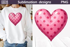 Pink Heart Clipart | Valentines Day Sublimation Product Image 1