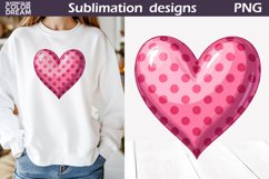Pink Heart Clipart | Valentines Day Sublimation Product Image 1