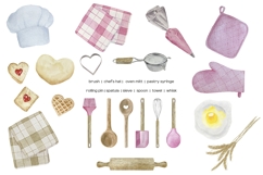 Watercolor pink bakery mixer clipart. Kitchen utensil Product Image 2