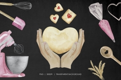 Watercolor pink bakery mixer clipart. Kitchen utensil Product Image 6