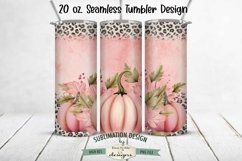 Pink Pumpkin Seamless Halloween Sublimation Tumbler Design Product Image 1