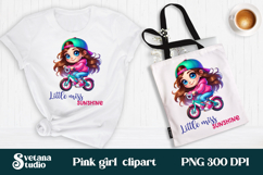 Cute pink girl clipart PNG design | Children sublimation PNG Product Image 1