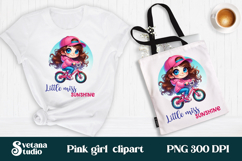 Cute pink girl clipart PNG design | Children sublimation PNG Product Image 1