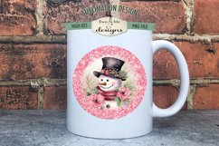 Rustic Pink Snowman Wind Spinner Sublimation Design Product Image 3