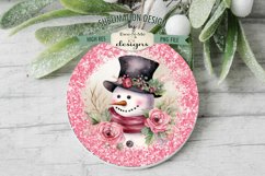 Rustic Pink Snowman Wind Spinner Sublimation Design Product Image 2