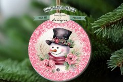 Rustic Pink Snowman Wind Spinner Sublimation Design Product Image 4