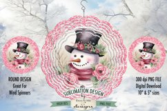 Rustic Pink Snowman Wind Spinner Sublimation Design Product Image 1