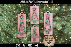 Christmas Tree Tag Laser Ready SVGs | Four Laser SVG Designs Product Image 3