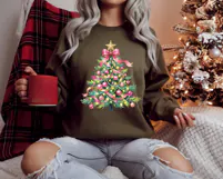 Pink and Green Christmas Tree | Girly | PNG Clipart Product Image 3