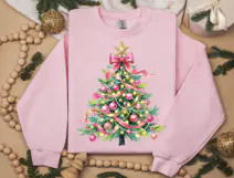 Pink and Green Christmas Tree | Girly | PNG Clipart Product Image 2