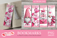 Pink Valentine Gnomes | Printable Bookmarks Product Image 1