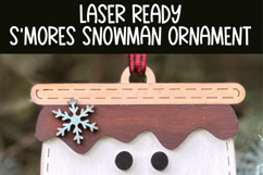 S&#039;mores Snowman Ornament Laser Ready SVG | Holiday Laser SVG Product Image 5