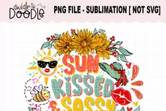 Sun Kissed And Sassy Sublimation PNG | Hand Drawn Product Image 3