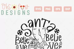 Believe in Santa svg, Santa feet doodle svg Product Image 2