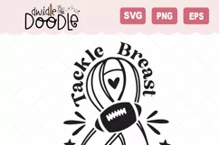 Tackle Breast Cancer - Football Cancer Awareness SVG Product Image 2