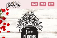 Love Blooms Here SVG | Farm house Mason Jar SVG Product Image 2
