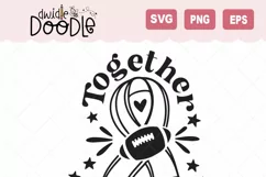 Together we fight - Football Cancer Awareness SVG Product Image 2