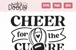 Cheer for the cure- Football Cancer Awareness SVG Product Image 2