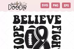 Believe Hope Fight Survive - Football Cancer Awareness SVG Product Image 2