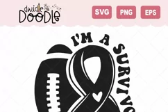 I'm a survivor - Football Cancer Awareness SVG Product Image 2