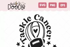 Tackle Cancer - Football Cancer Awareness SVG Product Image 2