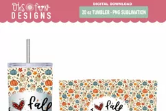 I love fall truck sublimation for 20 oz skinny tumbler PNG Product Image 2