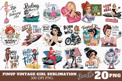 Pinup Girl Vintage Sublimation Bundle PNG Product Image 1
