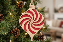 Pinwheel Wood Christmas Ornament SVG Vortex Laser Cut Product Image 2