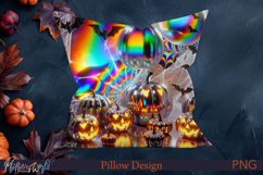 Halloween Pillow | Holographic Design | Pumpkins PNG Product Image 1