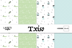 Four coordinating pirate digital papers for children’s adventure scrapbooks and albums