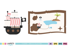 treasure map pirate illustration
