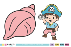 pirate nursery illustration