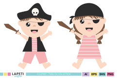 kids pirate theme clipart