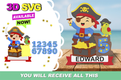 Pirate cake topper 3D SVG Product Image 1