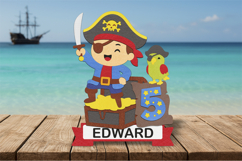 Pirate cake topper 3D SVG Product Image 4