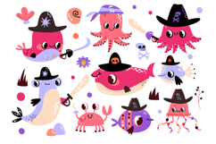 Sea Fish Pirate Clipart. Ocean Underwater Product Image 1