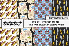 Pirates Digital Papers, nautical scrapbooking designs Product Image 1