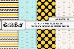 Pirates Digital Papers, nautical scrapbooking designs Product Image 1