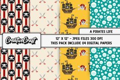 Pirates Digital Papers, nautical scrapbooking designs Product Image 1