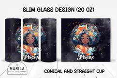 Pisces Sign Skinny Tumbler Sublimation Designs Product Image 2