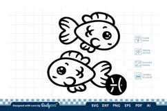 Cute Zodiac Sign SVG | Kawaii Astrology Design Product Image 2