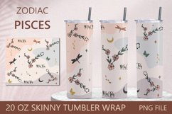 Zodiac sign tumbler, Pisces 20 oz skinny tumbler wrap png Product Image 1